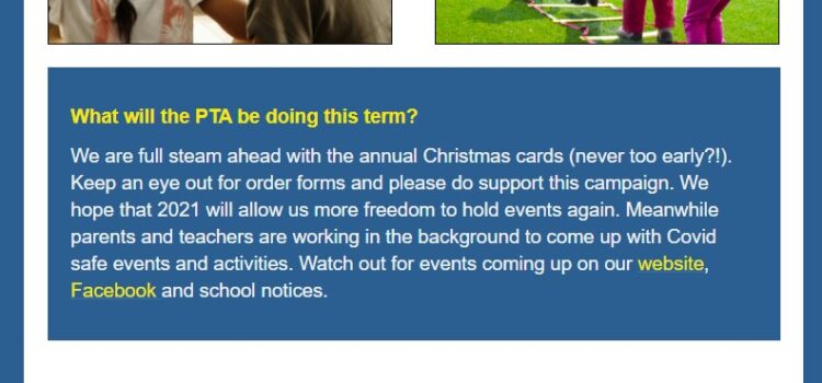 PTA Update October 2020 PTA Update October 2020